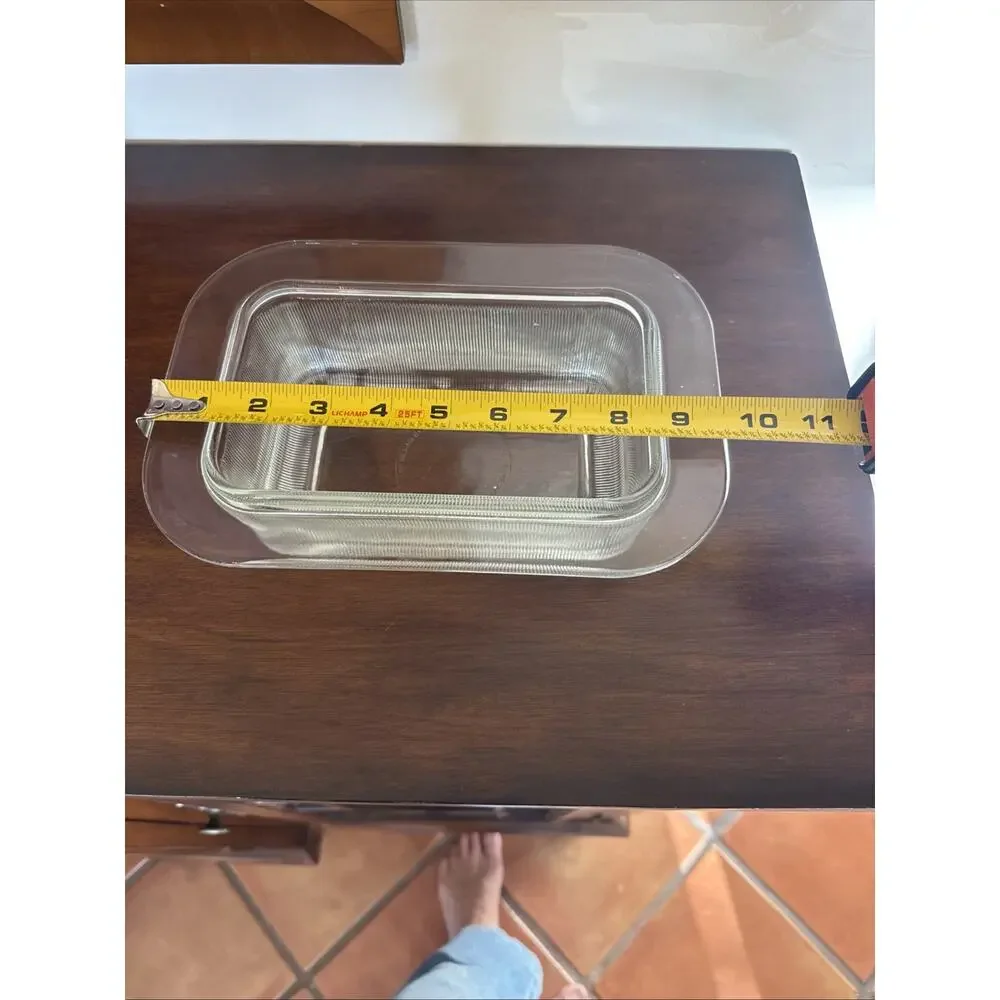 VTG Heller by L&M Vignelli USA Clear Glass Ribbed Loaf Pan Bakeware 9.5